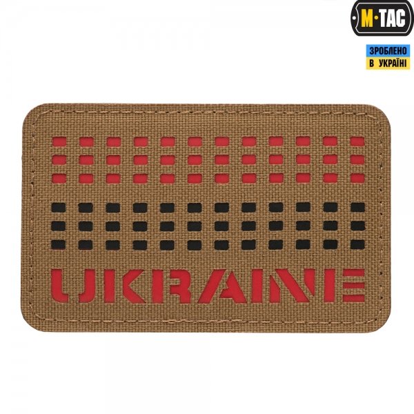 M-TAC НАШИВКА UKRAINE LASER CUT RED/BLACK/COYOTE