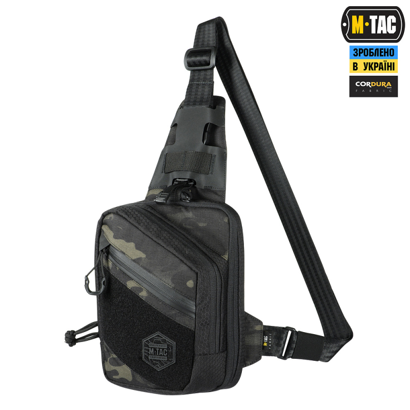 M-TAC СУМКА SLING PISTOL BAG ELITE HEX С ЛИПУЧКОЙ MULTICAM BLACK/BLACK