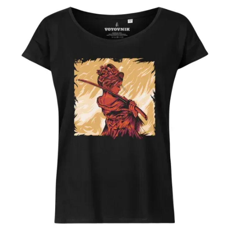 VOYOVNIK ФУТБОЛКА ЖІНОЧА SAMURAI ON FIRE BLACK 29306