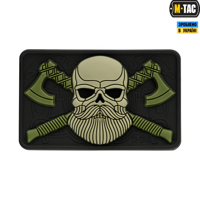 M-TAC НАШИВКА BEARDED SKULL 3D PVC BLACK/OLIVE