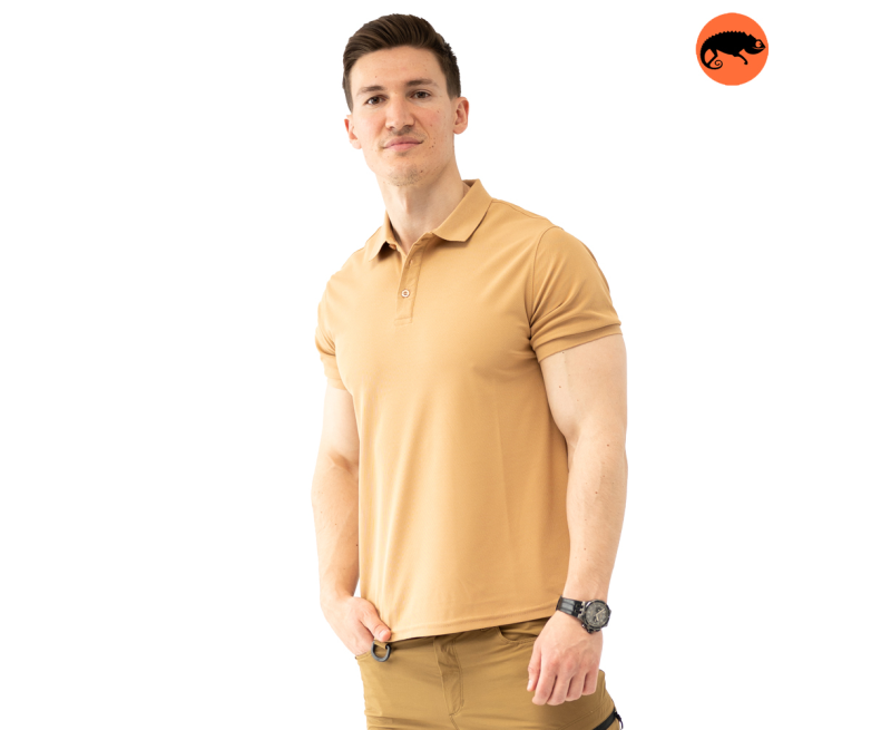 CHAMELEON POLO SHIRT CASUAL KHAKI MW 8818-4
