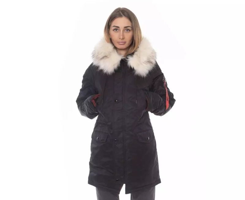 CHAMELEON ЖЕНСКАЯ КУРТКА АЛЯСКА N-3B SLIM FIT BLACK 0735-04