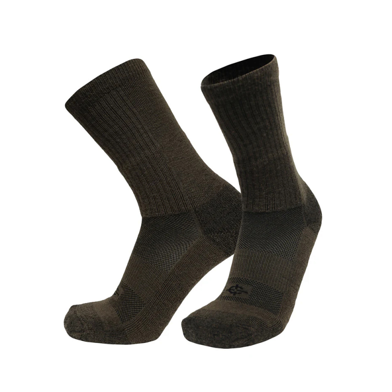 COVERT THREADS WOOL BEAST CREW SOCKS COYOTE BROWN