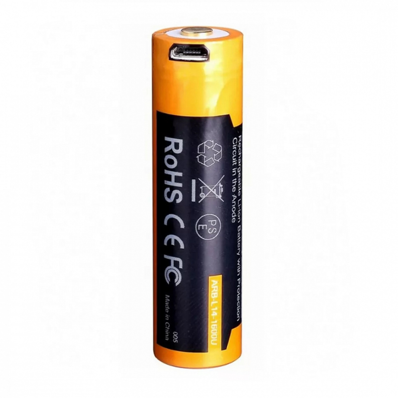 FENIX АКУМУЛЯТОР 14500 ARB-L14-1600U MICRO USB ЗАРЯДКА