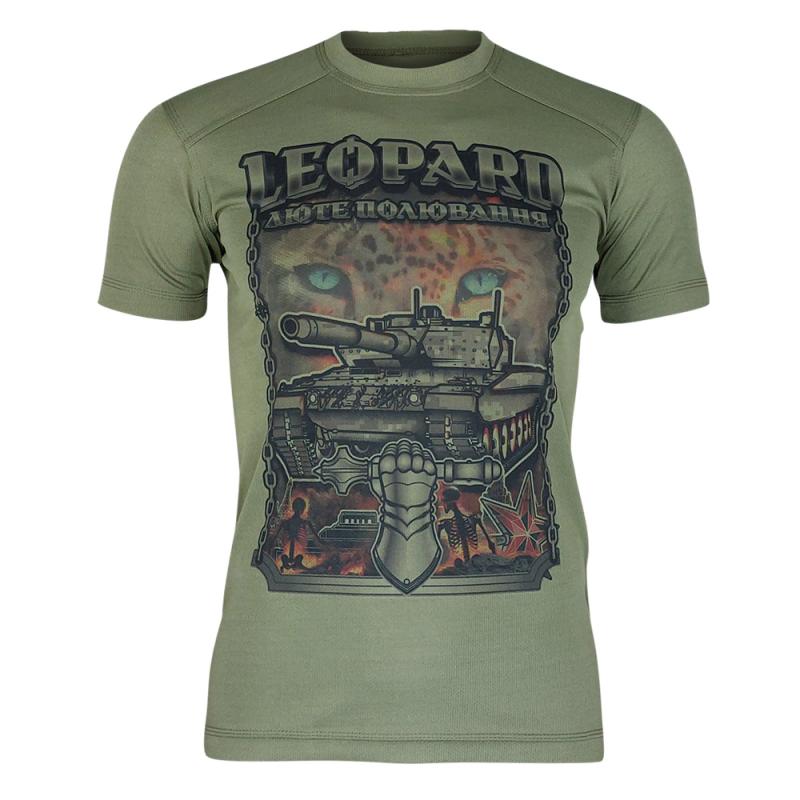 KRAMATAN TACTICAL DESIGN ФУТБОЛКА LEOPARD ЛЮТЕ ПОЛЮВАННЯ OLIVE