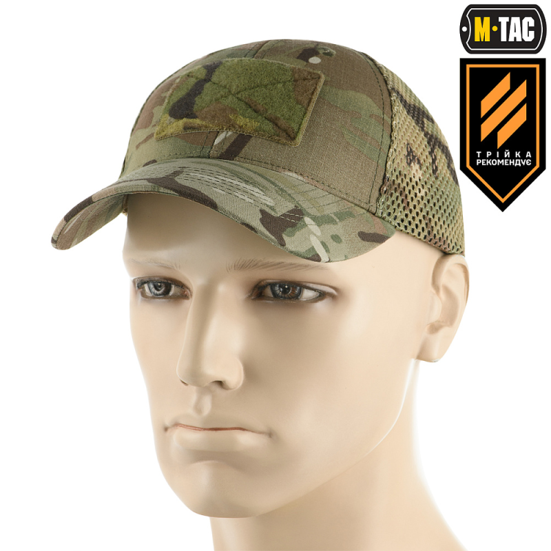 M-TAC БЕЙСБОЛКА ТАКТИЧЕСКАЯ С СЕТКОЙ ТРОЙКА NYCO EXTREME MULTICAM