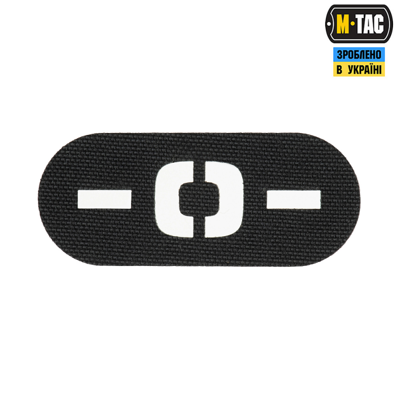 M-TAC НАШИВКА ГРУПА КРОВІ -0- НАСКРІЗНА LASER CUT BLACK