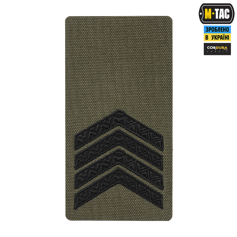 M-TAC ПОГОН НА ЛИПУЧКЕ СТАРШИЙ СЕРЖАНТ (ВИШИВКА) RANGER GREEN