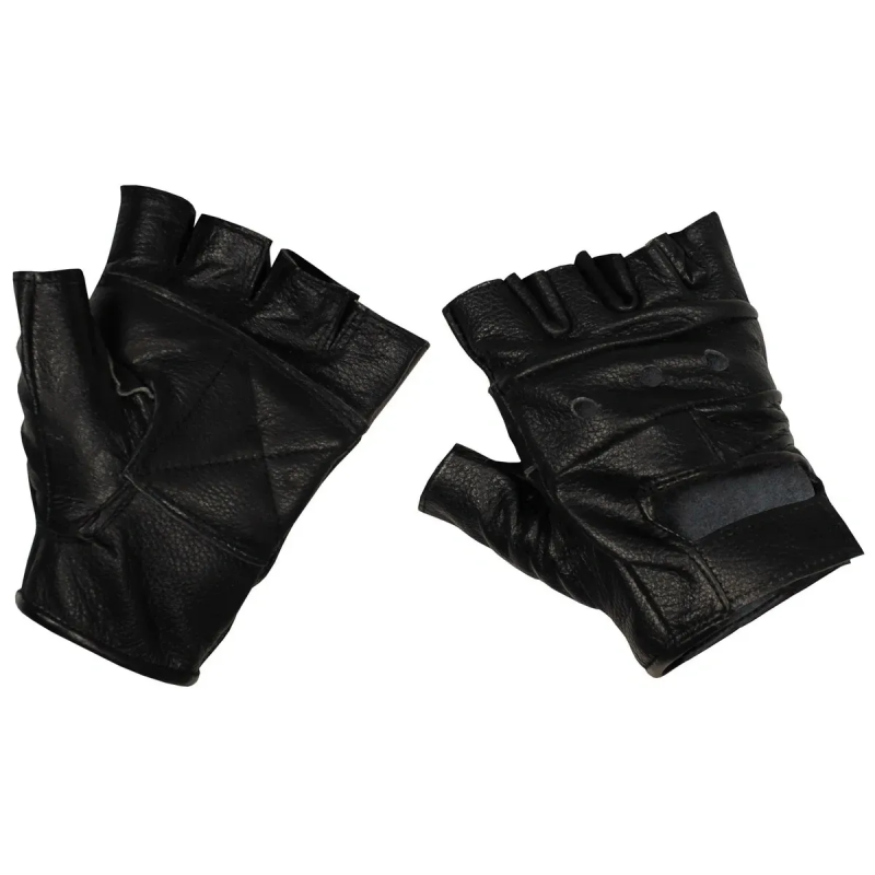 MFH БЕЗПАЛІ ШКІРЯНІ РУКАВИЦІ DELUXE BLACK 15514
