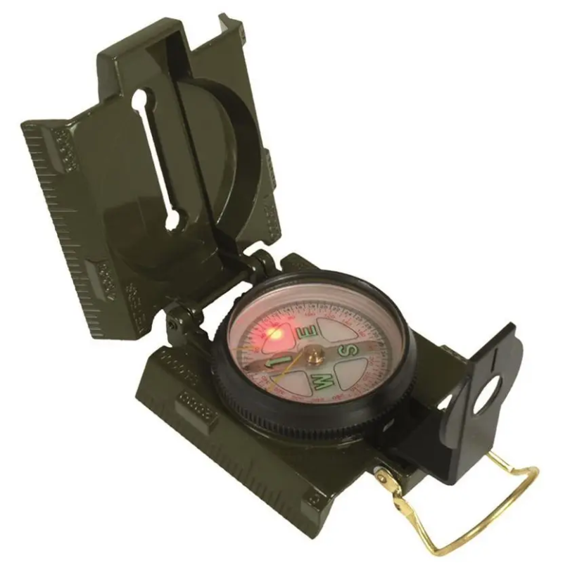 MIL-TEC КОМПАС METAL WITH LED 45 LIGHT OLIVE 25662