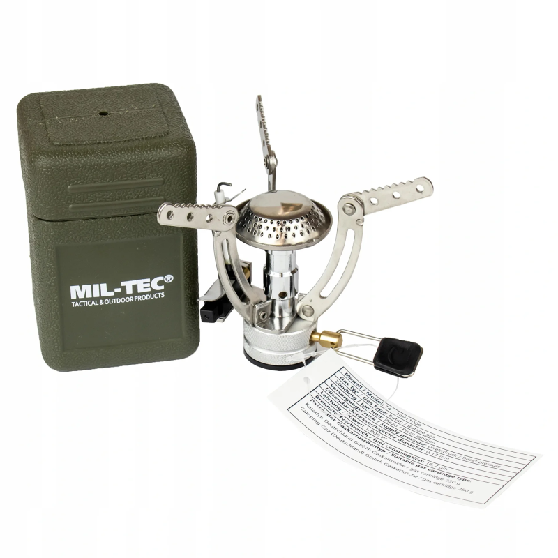 MIL-TEC ТУРИСТИЧНИЙ ГАЗОВИЙ ПАЛЬНИК CAMPING BUTANE BURNER 14911000