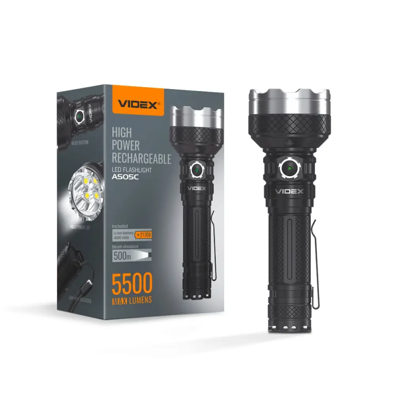 VIDEX ПОРТАТИВНИЙ ЛІХТАРИК VLF-A505C 27555
