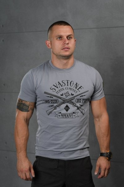 SVASTONE ФУТБОЛКА NO GUN NO FUN СІРА