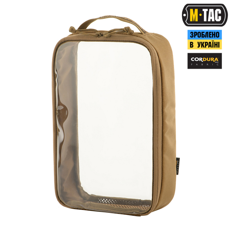 M-TAC ОРГАНАЙЗЕР УТИЛІТАРНИЙ ПРОЗОРИЙ ELITE LARGE (30Х19 СМ) COYOTE