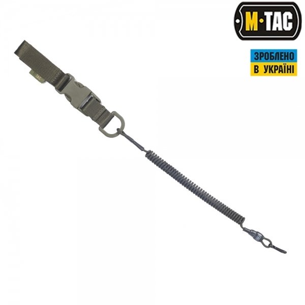 M-TAC ШНУР СТРАХОВОЧНЫЙ LITE ПОД КАРАБИН С D-КОЛЬЦОМ И ФАСТЕКСОМ ОЛИВА