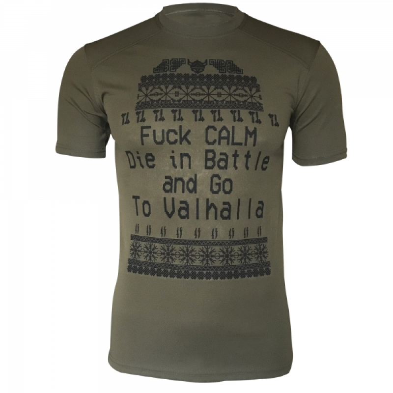 KRAMATAN TACTICAL DESIGN ФУТБОЛКА FUCK CALM COOLMAX OLIVE