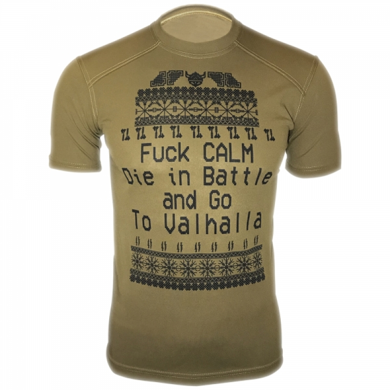 KRAMATAN TACTICAL DESIGN ФУТБОЛКА FUCK CALM COOLMAX COYOTE