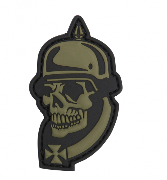101 INC WWI SKULL 3D PATCH GREEN