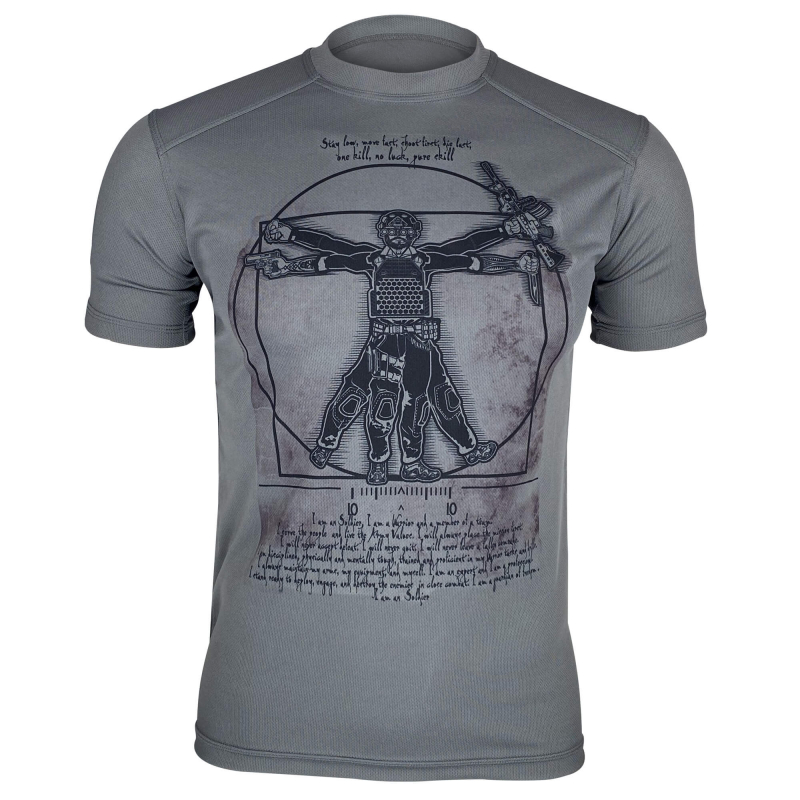 KRAMATAN TACTICAL DESIGN ФУТБОЛКА DA VINCI – SOLDIER COOLMAX GREY