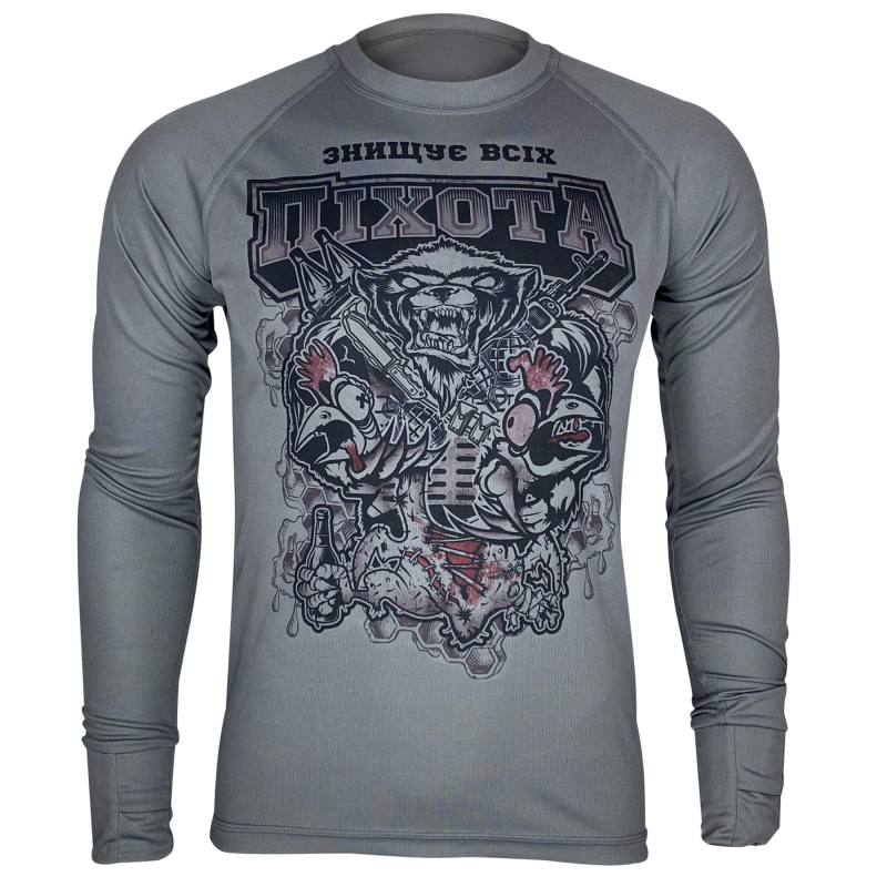 KRAMATAN TACTICAL DESIGN ЛОНГСЛІВ МЕДОЇД COOLMAX GREY