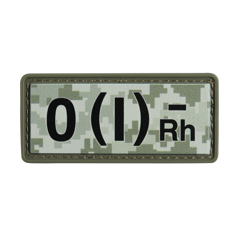 НАШИВКА ГРУПА КРОВІ O(I) RH(-) PVC 25Х60 MM14
