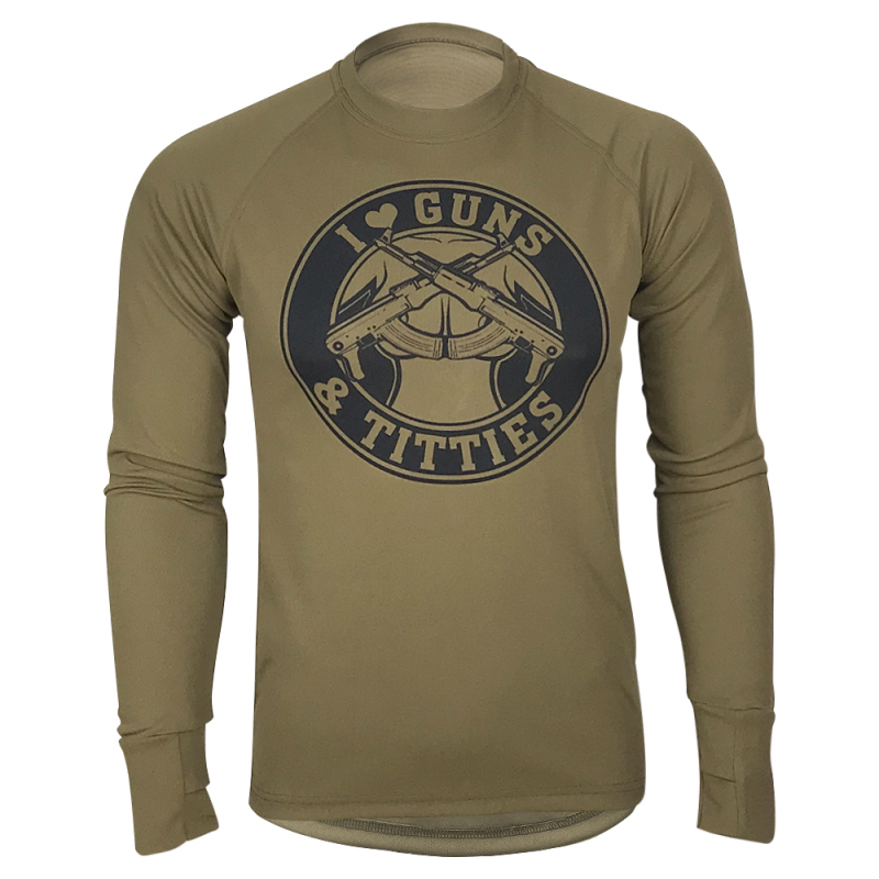 KRAMATAN TACTICAL DESIGN ЛОНГСЛІВ I LOVE GUNS & TITTIES COOLMAX COYOTE
