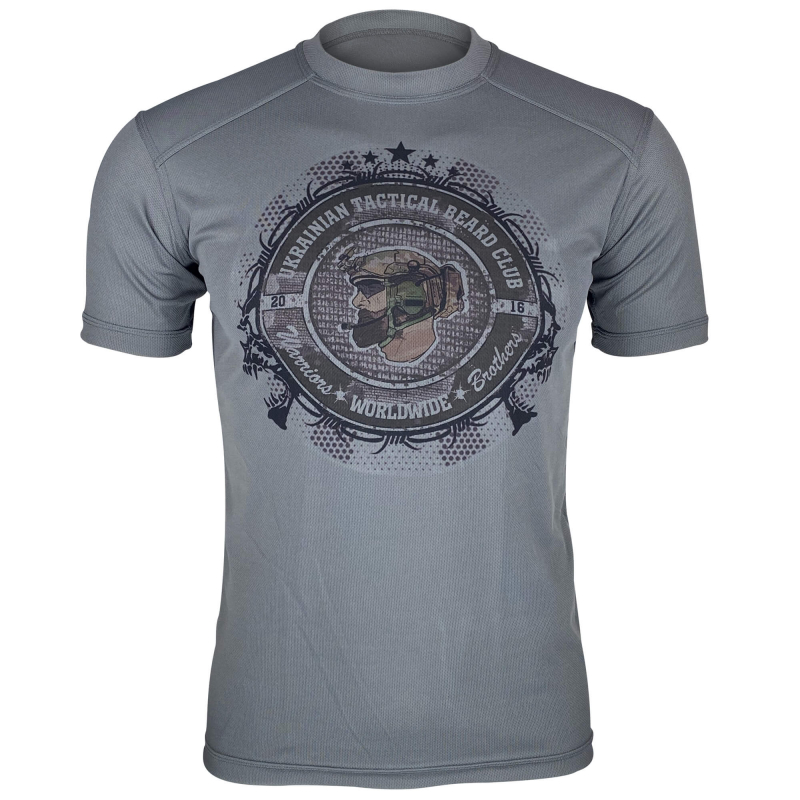 KRAMATAN TACTICAL DESIGN ФУТБОЛКА UKRAINIAN TACTICAL BEARD CLUB COOLMAX GREY