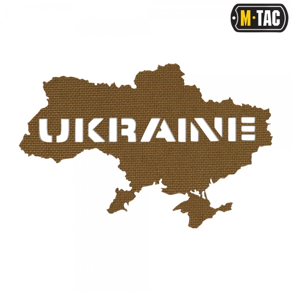 M-TAC НАШИВКА UKRAINE (КОНТУР) СКРІЗНА LASER CUT COYOTE