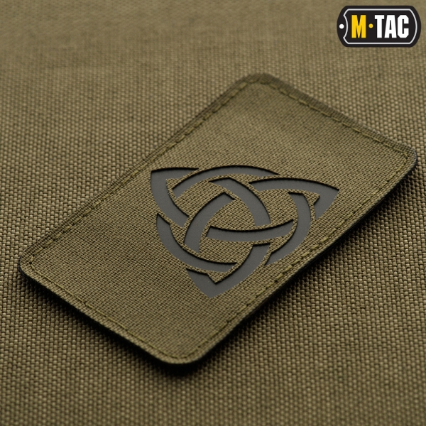 M-TAC НАШИВКА ТРИКВЕТР LASER CUT BLACK/RANGER GREEN