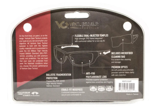 VENTURE GEAR TACTICAL ОКУЛЯРИ ЗАХИСНІ HOWITZER BLACK ANTI-FOG VG-HOWIBK-FGR1