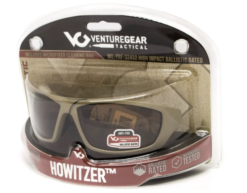 VENTURE GEAR TACTICAL ОКУЛЯРИ ЗАХИСНІ HOWITZER BLACK ANTI-FOG VG-HOWIBK-FGR1