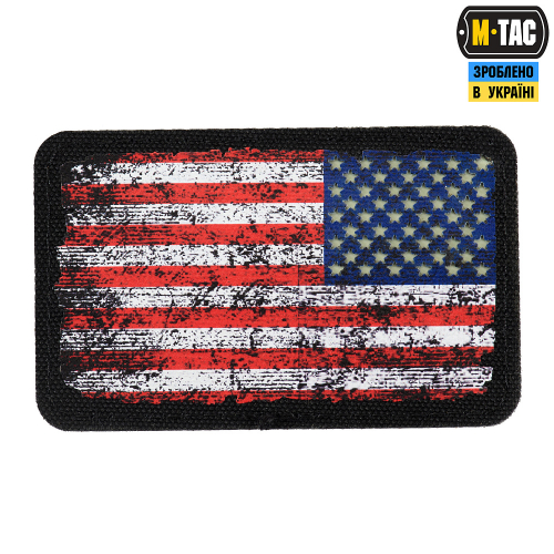 M-TAC НАШИВКА ФЛАГ США РЕВЕРС ВИНТАЖ (80Х50 ММ) BLACK/GID