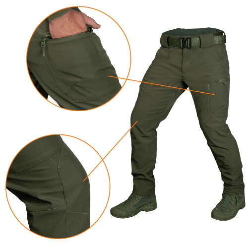 CAMO-TEC ШТАНИ SOFTSHELL VENT OLIVE 7331