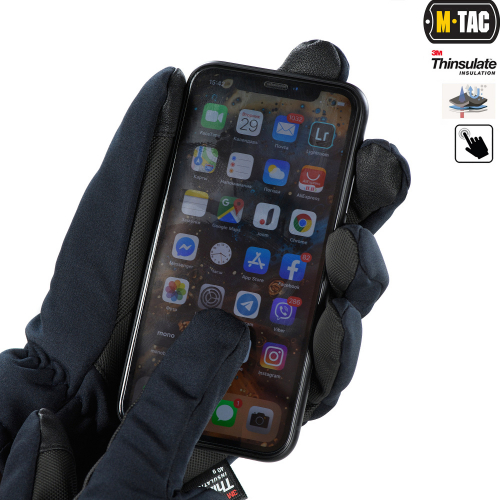 M-TAC РУКАВИЧКИ SOFT SHELL THINSULATE NAVY BLUE
