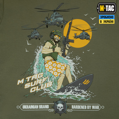 M-TAC ФУТБОЛКА SURF CLUB LIGHT OLIVE