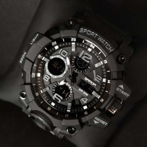 SANDA ЧАСЫ ТАКТИЧЕСКИЕ POWER BLACK 25405