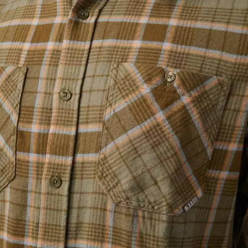 5.11 РУБАШКА SILVERWOOD FLANNEL PLAID LONG SLEEVE SHIRT TANK GREEN PLAID 72173-607