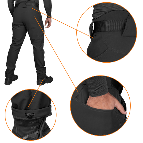 CAMO-TEC ШТАНИ SOFTSHELL VENT BLACK 7364