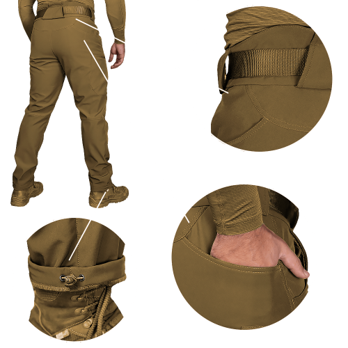 CAMO-TEC ШТАНИ SOFTSHELL VENT COYOTE 8289