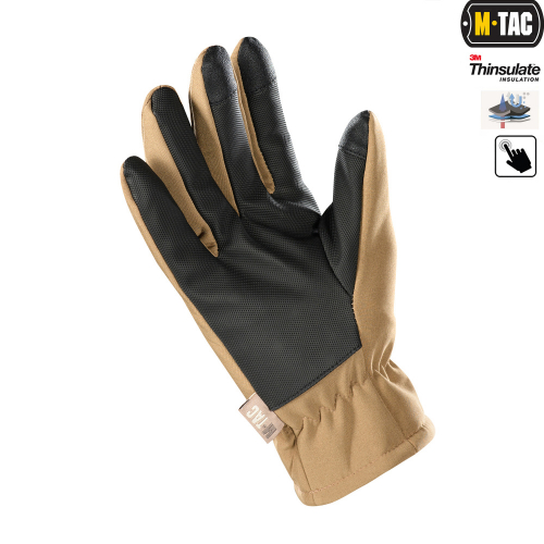 M-TAC РУКАВИЧКИ SOFT SHELL THINSULATE COYOTE BROWN