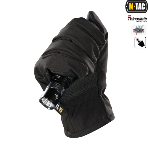 M-TAC РУКАВИЧКИ SOFT SHELL THINSULATE BLACK