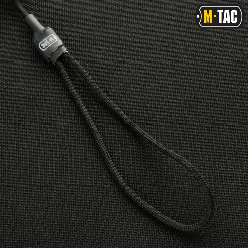 M-TAC ШНУР СТРАХОВОЧНЫЙ MEDIUM КОМБИНИРОВАНЫЙ С D-КОЛЬЦОМ ЧЕРНЫЙ