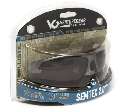VENTURE GEAR TACTICAL ОЧКИ ЗАЩИТНЫЕ SEMTEX 2.0 GUN METAL ANTI-FOG VG-SEMGM-BZ1