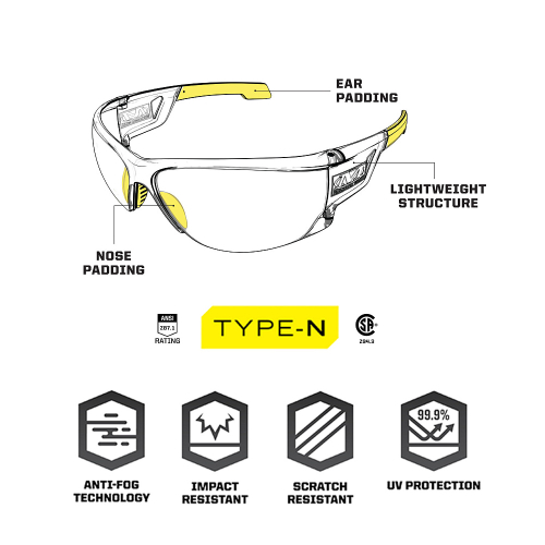 MECHANIX ОКУЛЯРИ ЗАХИСНІ TACTICAL EYEWEAR TYPE-N S2 CLEAR LENS