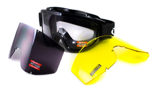 GLOBAL VISION ОЧКИ ЗАЩИТНЫЕ WIND-SHIELD 3 LENS KIT ANTI-FOG GV-WIND3-KIT1