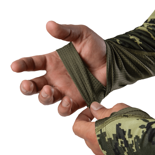CAMO-TEC ЛОНГСЛИВ CHITON AIR HOOD PIXEL GREEN 8063