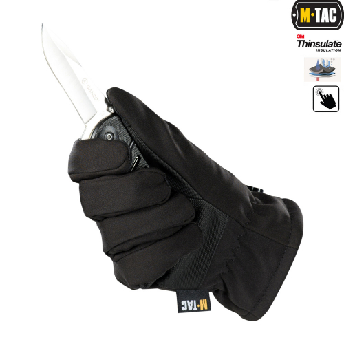 M-TAC РУКАВИЧКИ SOFT SHELL THINSULATE BLACK