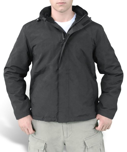 SURPLUS КУРТКА ZIPPER WINDBREAKER OVERSIZE BLACK 20-7002-93