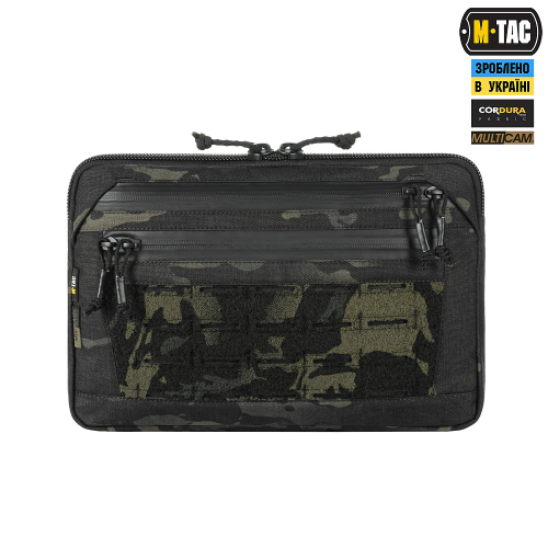 M-TAC СУМКА ADMIN BAG MEDIUM ELITE З ЛИПУЧКОЮ MULTICAM BLACK/BLACK