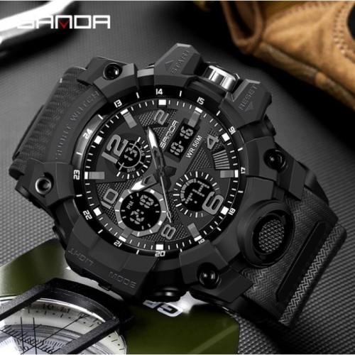 SANDA ЧАСЫ ТАКТИЧЕСКИЕ POWER BLACK 25405